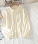 Doll Collar Long Sleeve Shirt College Girls Loose Fungus Edge Lace Shirt_ecoleips.com