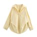 Aria Basics Aria Basics 2025 Autumn New European And American Style Bat Sleeve Loose Striped Shirt 3067105_ecoleips.com