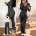 Women's Slim-Fit Zip-Up Tracksuit Set - Stretchy Lounge Pants & Long Sleeve Top - Elegant Casual Outfit (S-Xl) - Soft Brushed Polyester_ecoleips.com