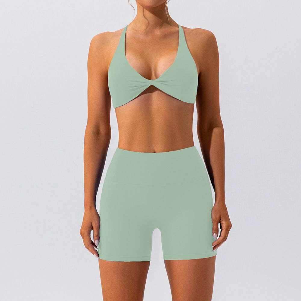 Women's Quick Drying Sports Yoga Suit Spring Summer Naked Fitness Running Two Piece Workout Shorts_ecoleips.com