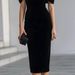 Women's One Shoulder Off-Shoulder Dress Temperament Commuter Wear Gold Velvet Spot New Products_ecoleips.com