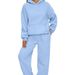 Aria Basics 2025 European And American Foreign Trade Autumn Winter New Women's 2-Piece Casual Hoodie Tracksuit Long Pants Set_ecoleips.com