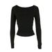 AC562 European And American Spring/Summer Y2K New Square Neck Long Sleeve Pullover Slim Fit Casual Fashion Top For Women_ecoleips.com