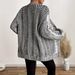 Vintage Knit Cardigan – Oversized V-Need Cable Sweater With Lantern Sleeves, Chunky Acrylic Blend, Boho Open Front Coat For Women_ecoleips.com