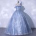 New One Shoulder Puffy Skirt Adult Performance Evening Dress_ecoleips.com