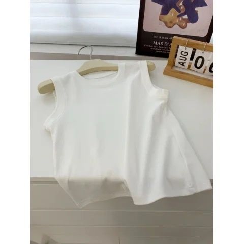 Cross-border American-style Minimalist Solid Color Tank For Women, Summer Korean Version, Versatile Slim-fit Outerwear_ecoleips.com