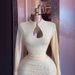 Women's Long Sleeved Hollow Jacquard Dress Sexy Two-Way Wearable Short Dress European And American Style Cross Border Fashion_ecoleips.com