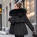 girl Girl Cross-Border Clothing Fleece-Lined Thickened Parka Women's Short 2023 Winter New Large Fur Collar Slim Fit Slimming_ecoleips.com