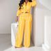 Spring Women's Clothing Striped Lapel Shirt And Trousers Set Casual Simple Clothing_ecoleips.com