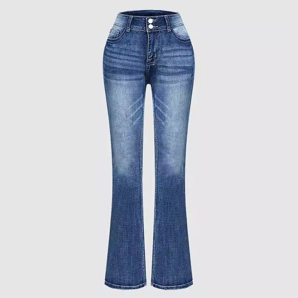 K New Fashionable And Versatile Stretch Slimming Embroidered Micro Flared Jeans For Women_ecoleips.com