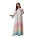 Women's Long Robe J Gradient Print Hot Fix Rhinestone Beaded Dress SW2609 Cross Border Fashion Muslim Clothing_ecoleips.com