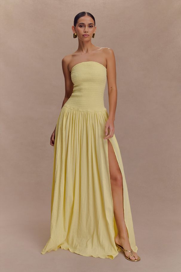 2025 European And American Cross-Border Summer Women's Solid Color Sleeveless Backless Slim Fit Ruched Tube Long Dress_ecoleips.com