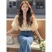 New Chinese Style Apricot Short Shirt For Women Summer Light Luxury High-end Gentle Temperament French Puff Sleeve_ecoleips.com