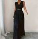 Women's Clothing Elegant Style Women's V-Neck Jumpsuit Solid Color Pleated Tie Waist Pants For Formal & Casual For Women_ecoleips.com