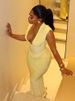 Sexy Ruched Bodycon Maxi Dress Women Solid Sleeveless V-Neck Slim Long Dresses Female Party Evening Clubwaer Evening 2026_ecoleips.com