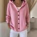Women's Clothing Cozy Hooded Knit Cardigan Women's Oversized Loungewear Sweater Coat For Autumn Winter_ecoleips.com