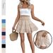 Women's Skirt Comfortable Leisure Vacation Pleated Lotus Leaf Design Solid Color Elastic Waist Anti Exposure_ecoleips.com