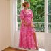 Women's Clothing Women's V Neck Printed Maternity Dress Style Backless Swing Summer Beach Vacation Full Length_ecoleips.com