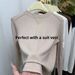 Women's Slimming European Style T-Shirt Herringbone Pattern Round Neck Waist Cinching Top Fashionable Base Layer For Spring Autumn_ecoleips.com