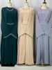 Ramadan Nida Muslim Set Detachable Chain Abaya Moroccan Wedding Caftan African Black Dress Dubai Long Women Evening Robe Kaftan_ecoleips.com