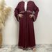 Cross Border Hot Selling Elegant Rhinestone And Beaded Muslim Cardigan, Turkish Dubai Fashion Long Skirt With Pockets_ecoleips.com