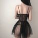 Sexy Lingerie Lace Nightdress Open Crotch No Need To Remove Flirting Sheer Nightgown Maid Temptation Passion Teasing_ecoleips.com