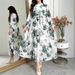 Women's Clothing Elegant Temperament Dress Summer Dress Women's Lace Up Slim Long Swing Chiffon Holiday Dress_ecoleips.com