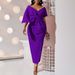 D395 Party Foreign Trade Women's Sexy Big Bow Split Bodycon European And American Style Dress_ecoleips.com