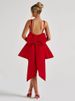 Mozision Backless Bow Sexy Mini Dress Women Fashion Elegant Spaghetti Strap Sleeveless High Waist A-line Club Party Dress New_ecoleips.com