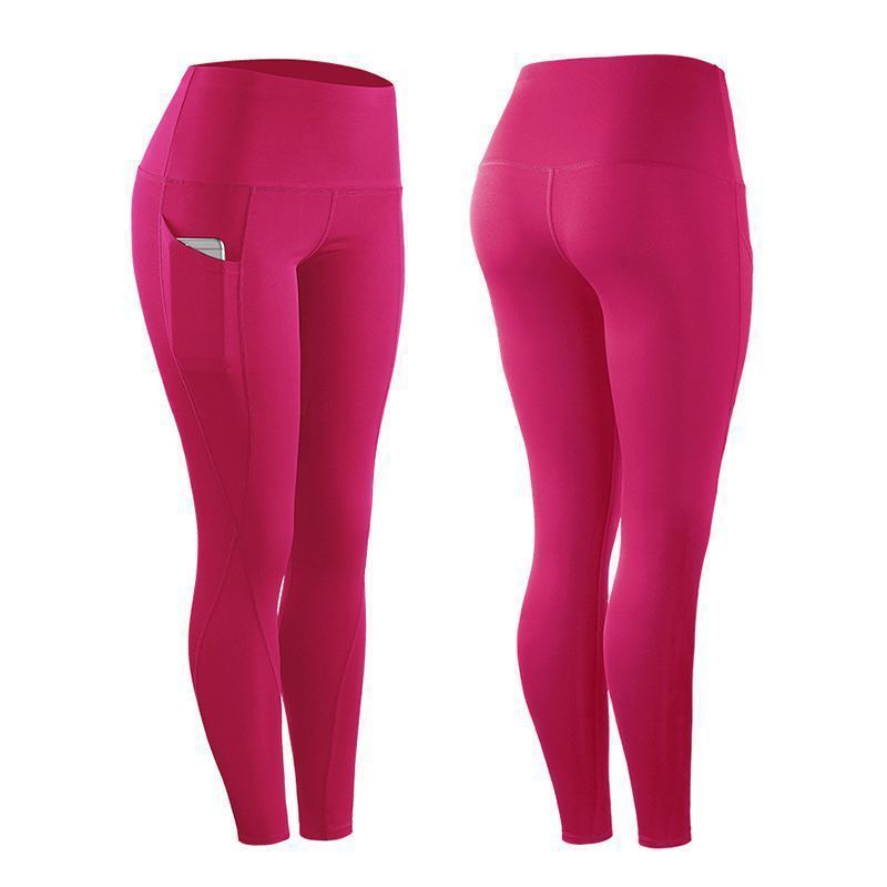 Women's Clothing Yoga Pants Hip Lifting High Waisted Sports Pants Pocket Stitching Leggings Women's Pants_ecoleips.com