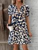 Women's V Neck Short Sleeved Dress 2025temu Cross Border E-commerce Independent Website European & American Style Spring/Autumn Summer Regular Size_ecoleips.com