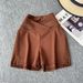 Women's Clothing V Waist Slim Brown High Waist Shorts For Women Spring And Summer Fashion Leisure Trend Slim Hip Pants_ecoleips.com