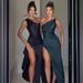 Women's Clothing solid color oblique collar pleated slim high slit sexy long skirt_ecoleips.com