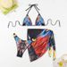 Women's Clothing Printed Bikini Butterfly Pattern Swimsuit Beach Three Piece Bikini_ecoleips.com