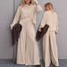 Women's Clothing Elegant Women's Stacked Neck Long Sleeve Top & Wide Leg Pants Set - Stretchy Polyester Workwear Suit For Office & Casual_ecoleips.com