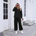 Fall Pure Color Simple Casual Suit Female Fashion Long Sleeve Top And Trousers Two-Piece Set Female_ecoleips.com