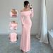 Women's Clothing One Shoulder Pleated Tight Fitting Fashionable And Elegant Hip Wrapped Long Evening Dress_ecoleips.com