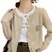 Women's Knitted Cardigan For Early Autumn, High-end Style, Core-spun Yarn, Autumn Suspender Dress Paired With A Light_ecoleips.com