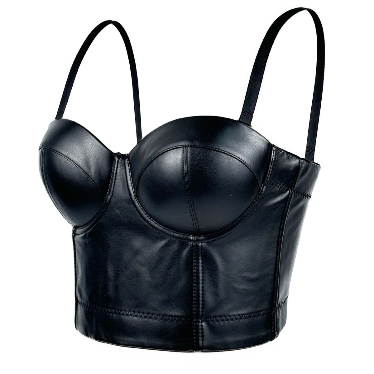 Women's Clothing Hot Girl Leather Tube Top Sheepskin Camisole Inner Wear Bra Free Sexy Beauty Gathered Fishbone Top_ecoleips.com