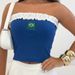 Brazilian Letter Embroidered Vest for Women Sexy Hot Slim Fit Strapless Top 2026 New Export Product by AliExpress_ecoleips.com