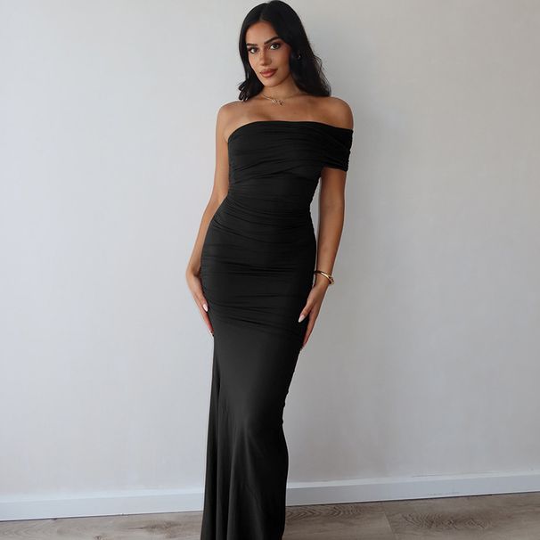 European American Best-Selling Women's Clothing 2025 Summer New Sexy And Elegant Backless Slit Slim Dress Women,_ecoleips.com