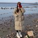 Women's Clothing Women's Long Puffer Coat With Loose Fit, Korean Style Quilted Jacket, Winter Fashion Outerwear In Black, White, Khaki_ecoleips.com