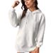 Oversized Hooded Sweatshirt For Women - Geometric Jacquard Pullover With Drawstring Premium Fabric_ecoleips.com