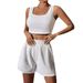 Women's Clothing Knitted Sleeveless Fashion Casual Solid Color Fashion Suit_ecoleips.com