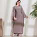 Muslim Dress Women's Clothing Elegant Muslim Dress With Batwing Sleeves Modest Long Skirt For Women_ecoleips.com