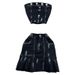 Women's Clothing Personality, Fashionable, Sexy, One Shoulder Tube Top Denim Vest Suit, High Waist, Slimming A Line Skirt_ecoleips.com