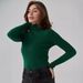 Women's High Neck Knit Sweater Slim Fit Long Sleeve Pullover Soft Viscose Blend Basic Casual Tops For Fall & Winter_ecoleips.com