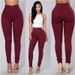 Stretchy Candy Color Slim Fit Casual Pants - Polyester & Cotton Blend, Comfortable & Stylish For Women & Men_ecoleips.com