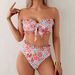 European And American Trendy Printed Two Piece Swimsuit Sexy Ruffled Bikini Set for Women Cross Border E Commerce Amazon_ecoleips.com