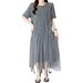 Summer New Korean Fashion Mesh Patchwork Maternity Dress_ecoleips.com